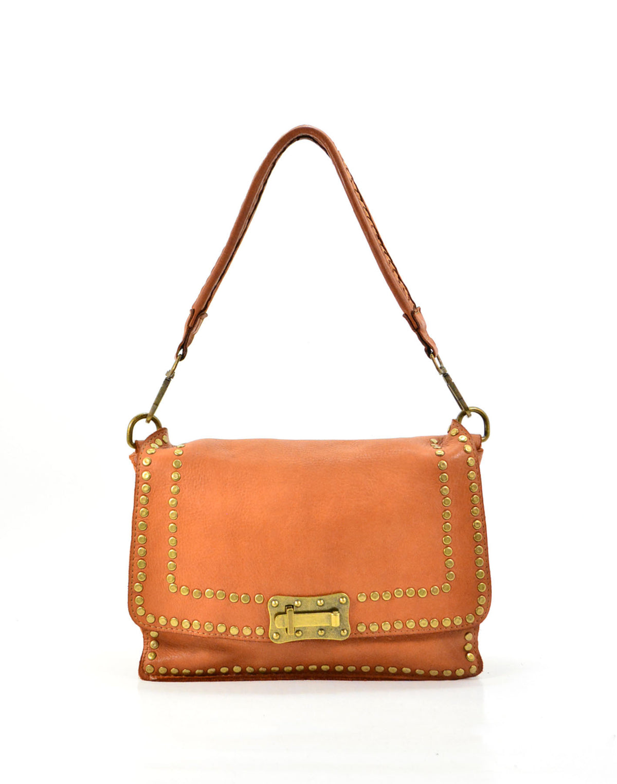 Tracolla Pattina Borchiata cognac