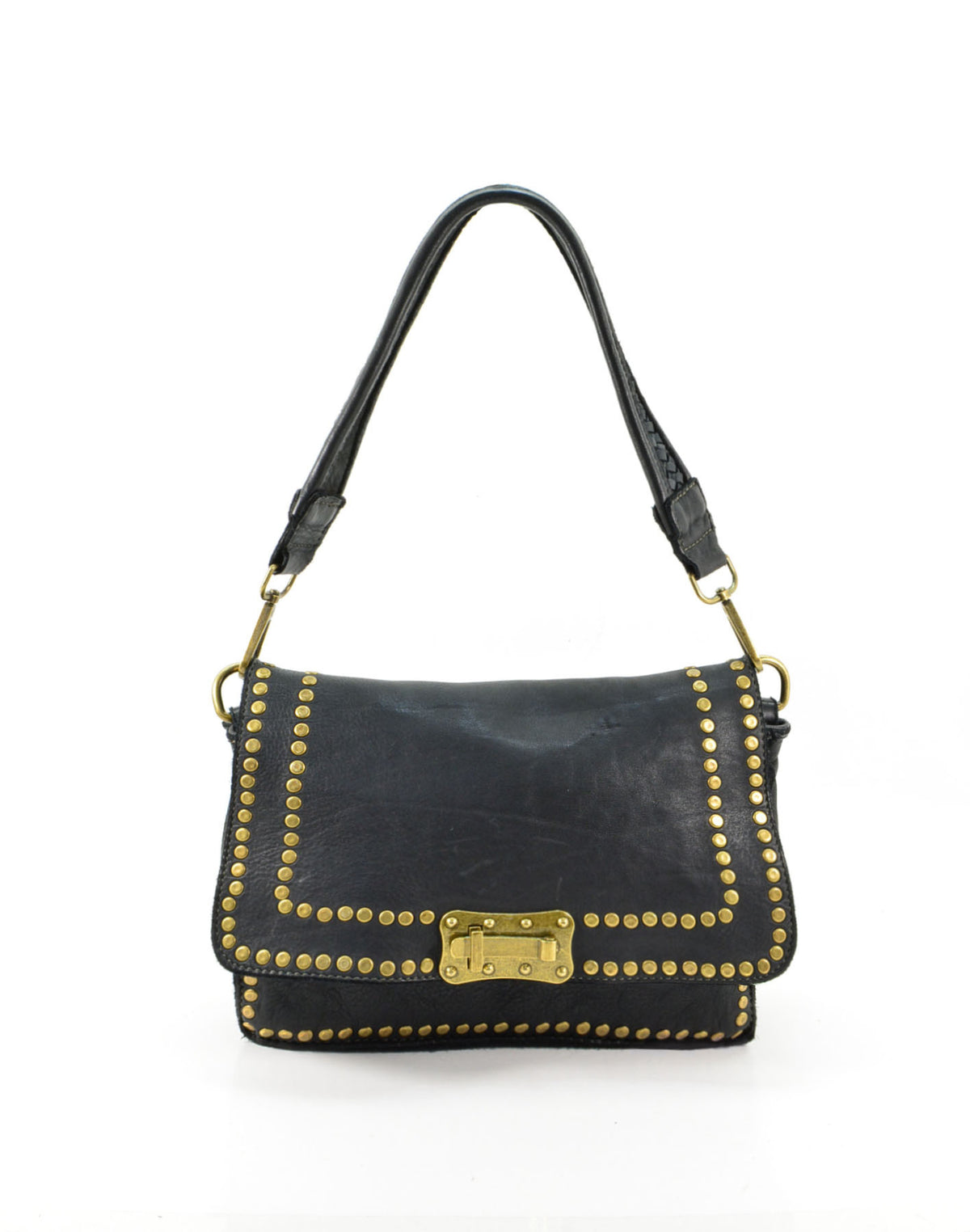 Tracolla Pattina Borchiata nero