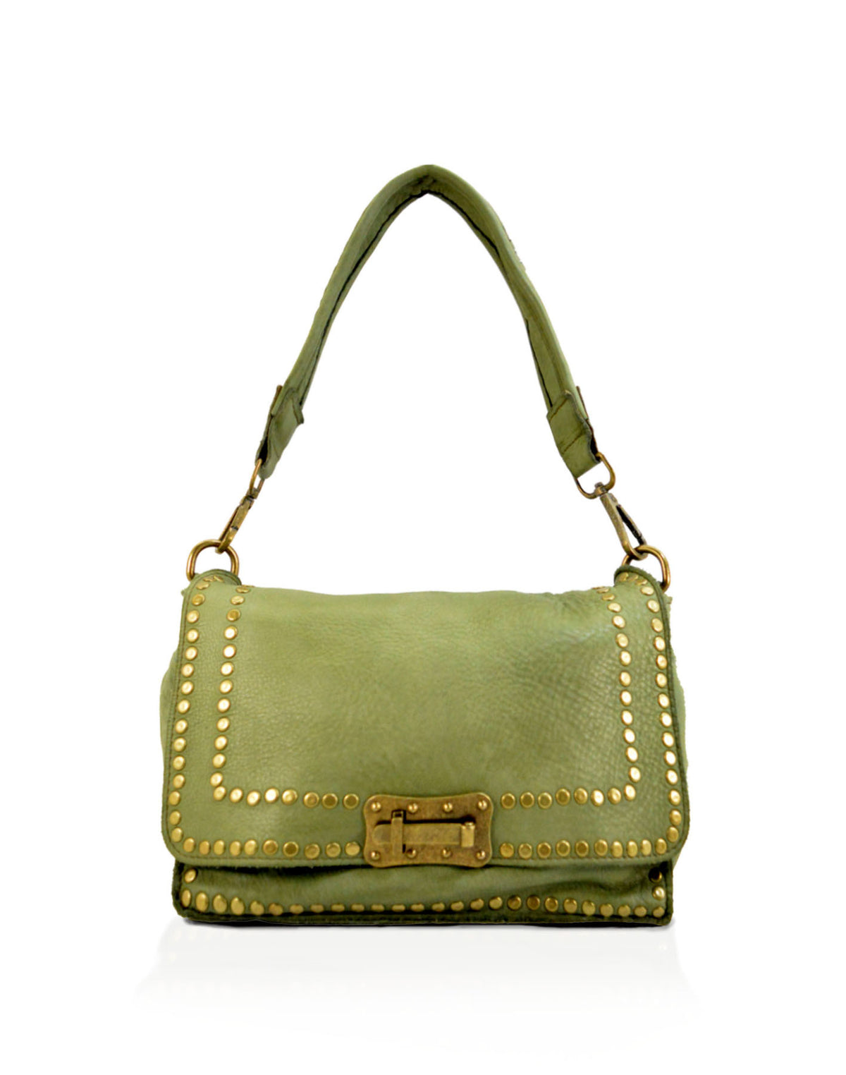 Tracolla Pattina Borchiata verde menta