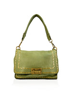 Tracolla Pattina Borchiata verde menta