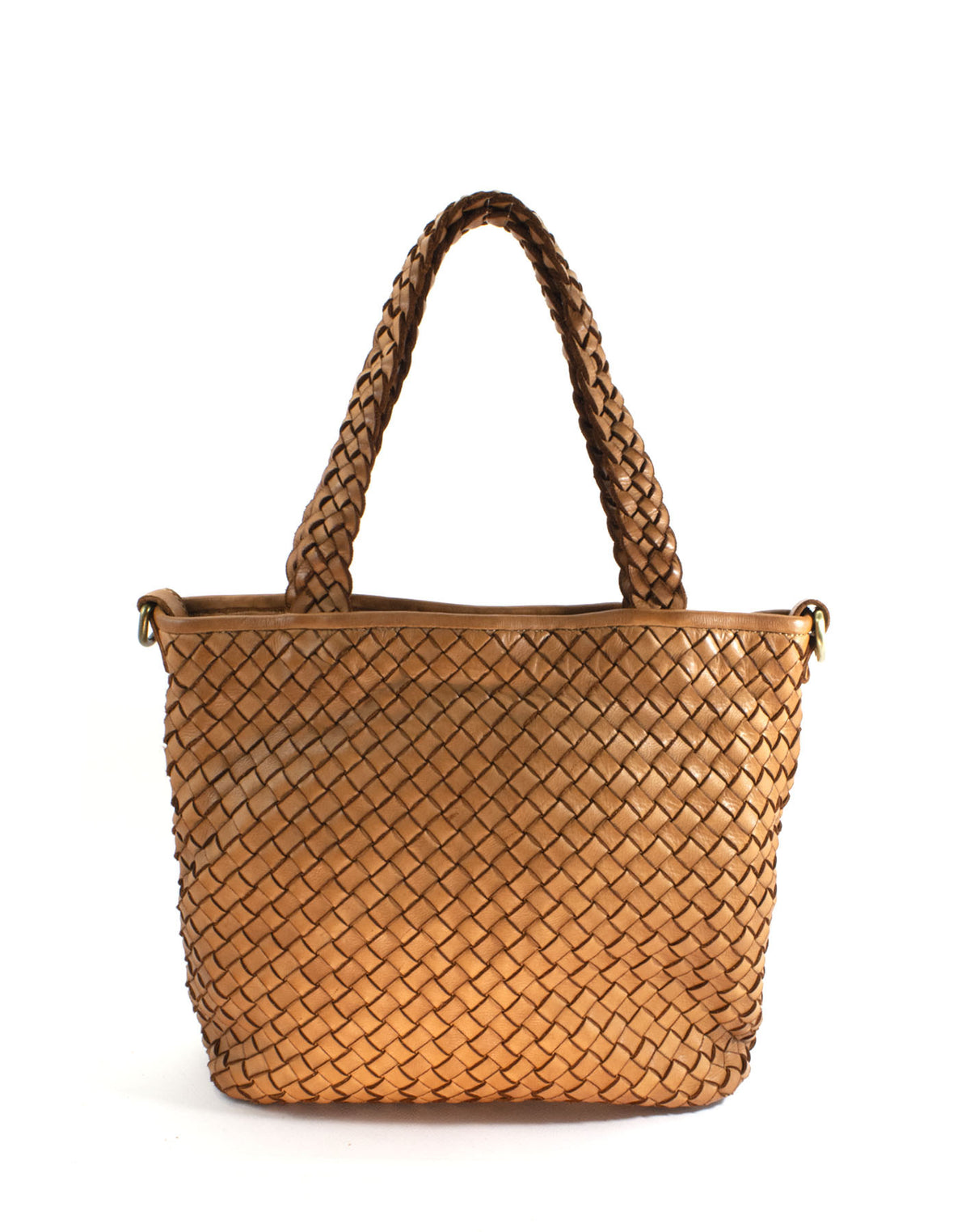 Borsa a Mano con Tracolla in Vera Pelle Sauvage Interamente Intrecciata | Made In Italy