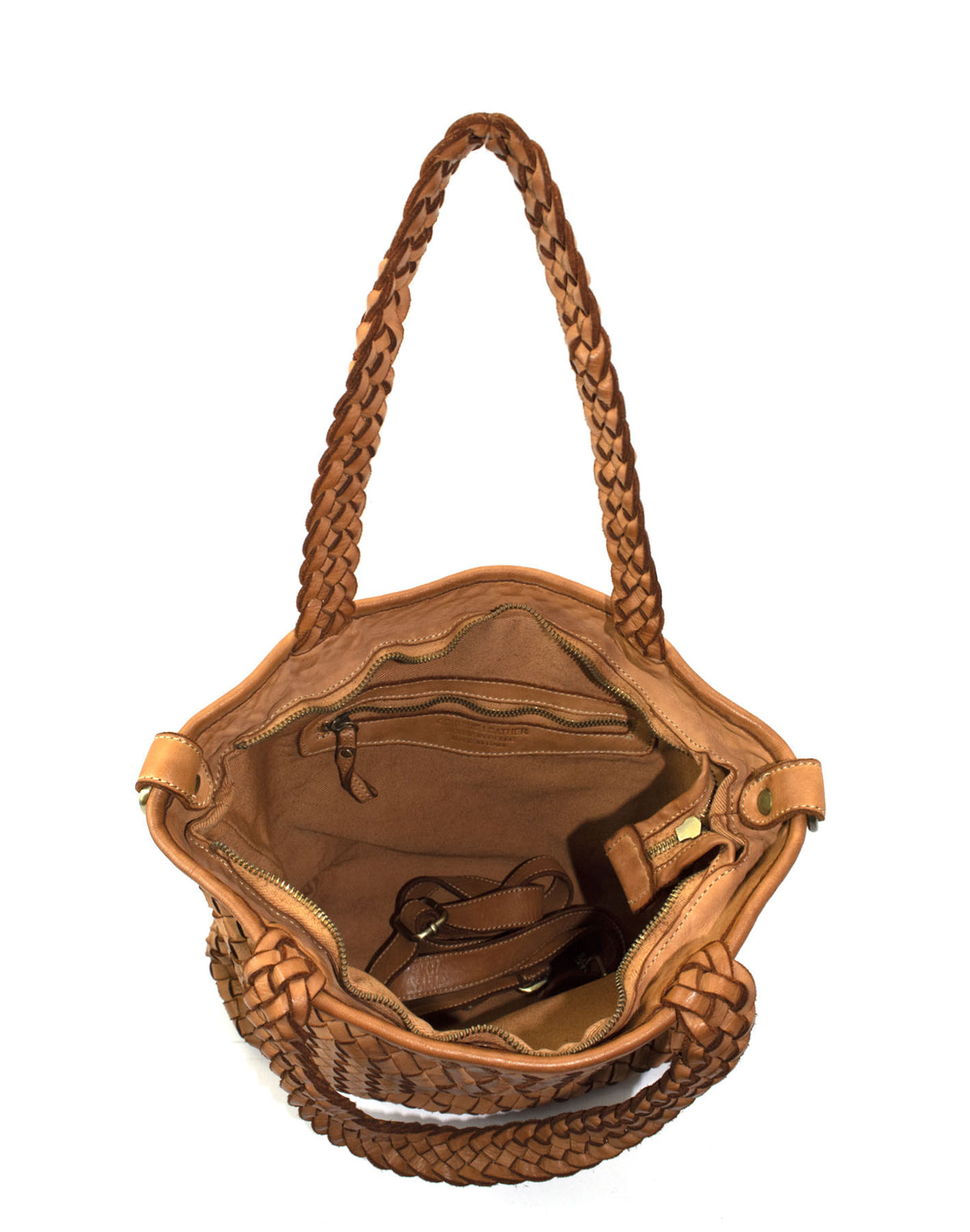 Borsa a Mano con Tracolla in Vera Pelle Sauvage Interamente Intrecciata | Made In Italy