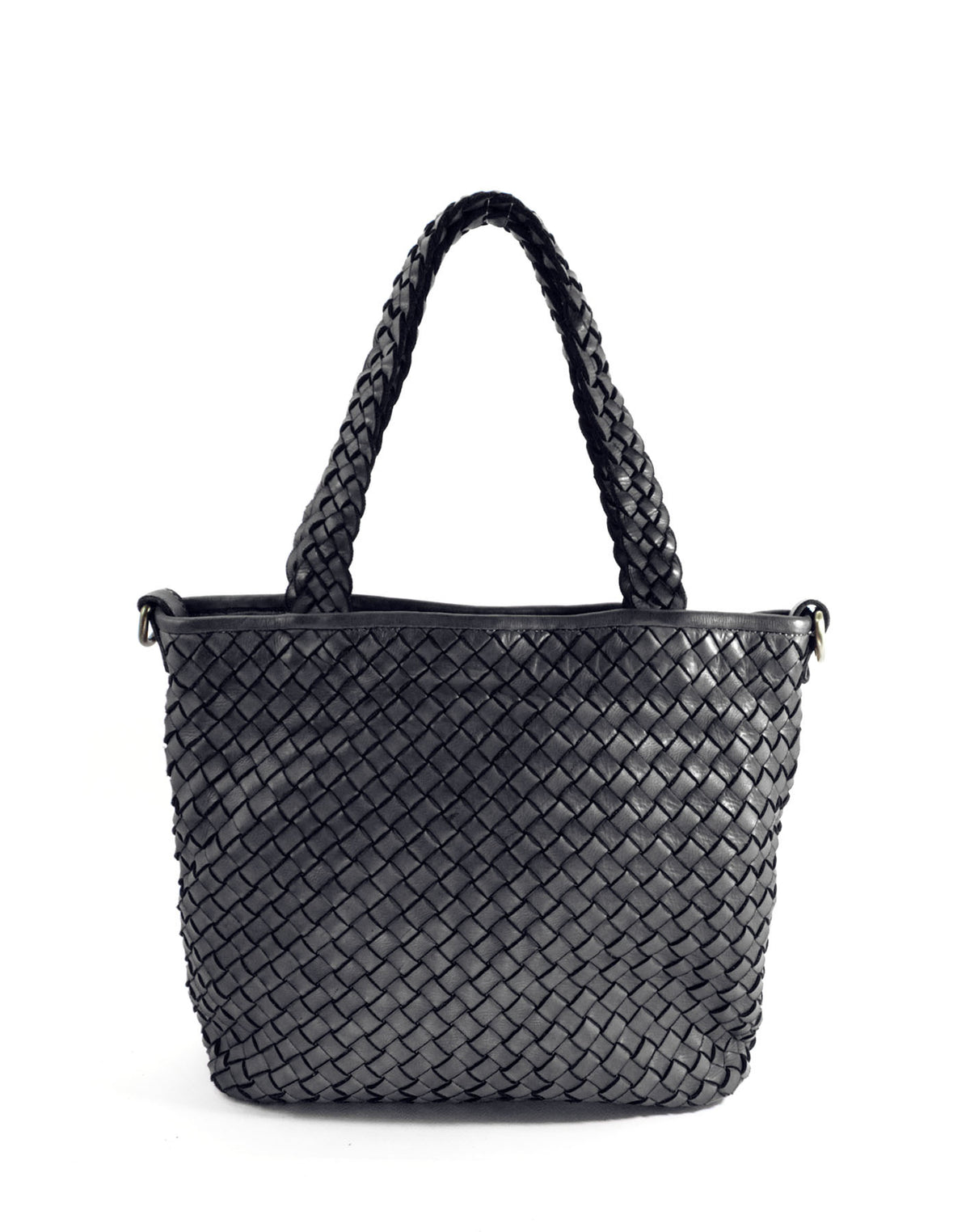 Borsa a Mano con Tracolla in Vera Pelle Sauvage Interamente Intrecciata | Made In Italy