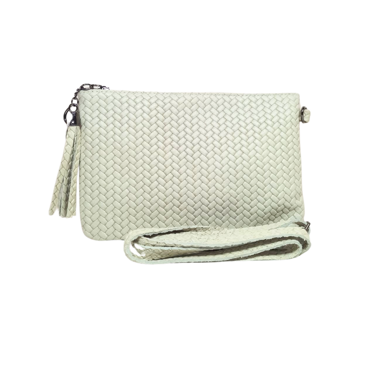 Bustina Tracolla in Vera Pelle Stampata Intreccia Made in Italy