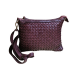 Tracolla Rettangolo 20x26 Intrecciata Vera Pelle Sauvage Vintage