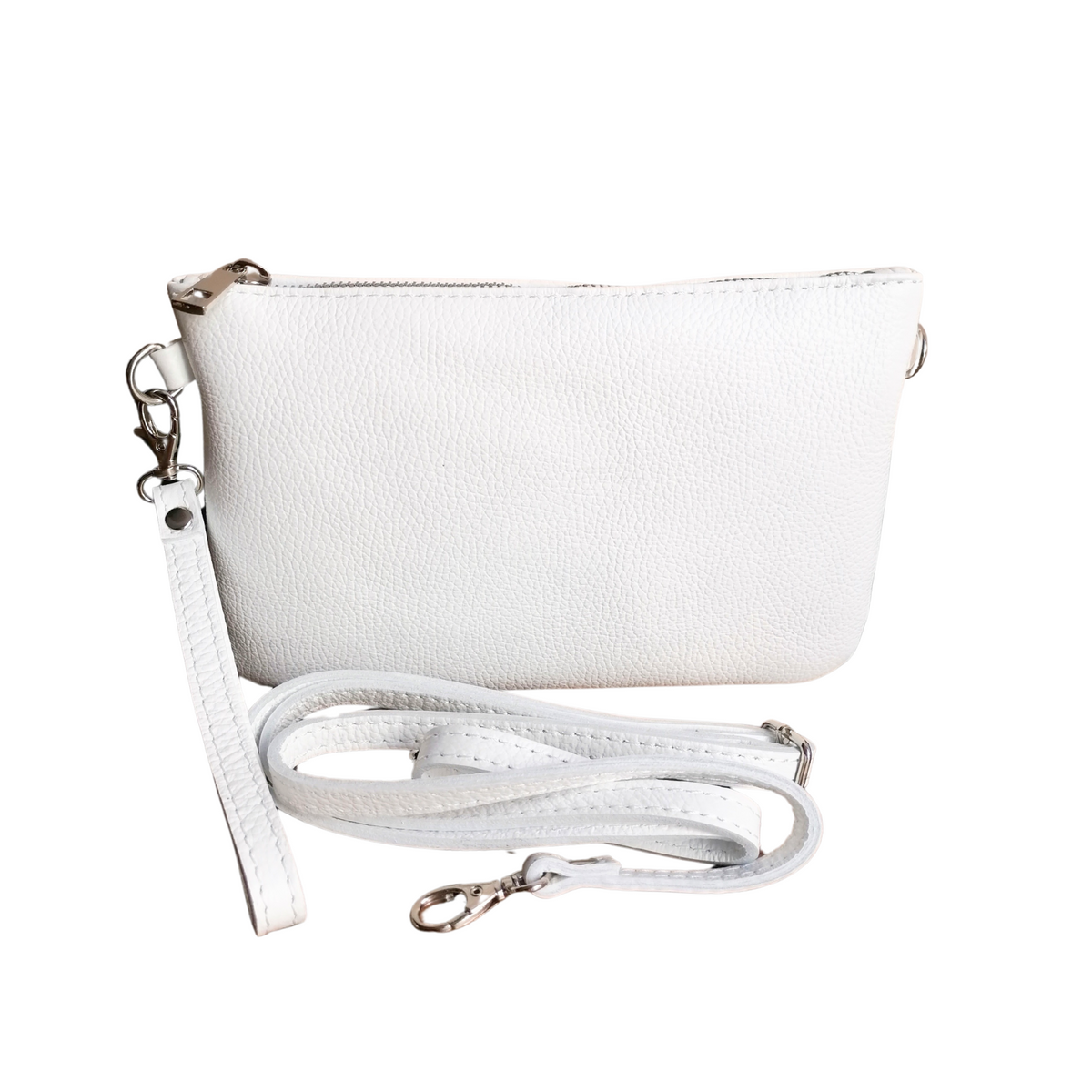 Bustina 15x23 cm Tracolla con Manico in Vera Pelle Made in Italy