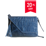 Pochette con Frangia in Vera Pelle Stampata