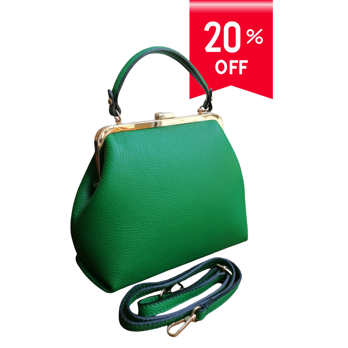 Borsa chiusura a Clip Stile Classica in Vera Pelle Made In Italy