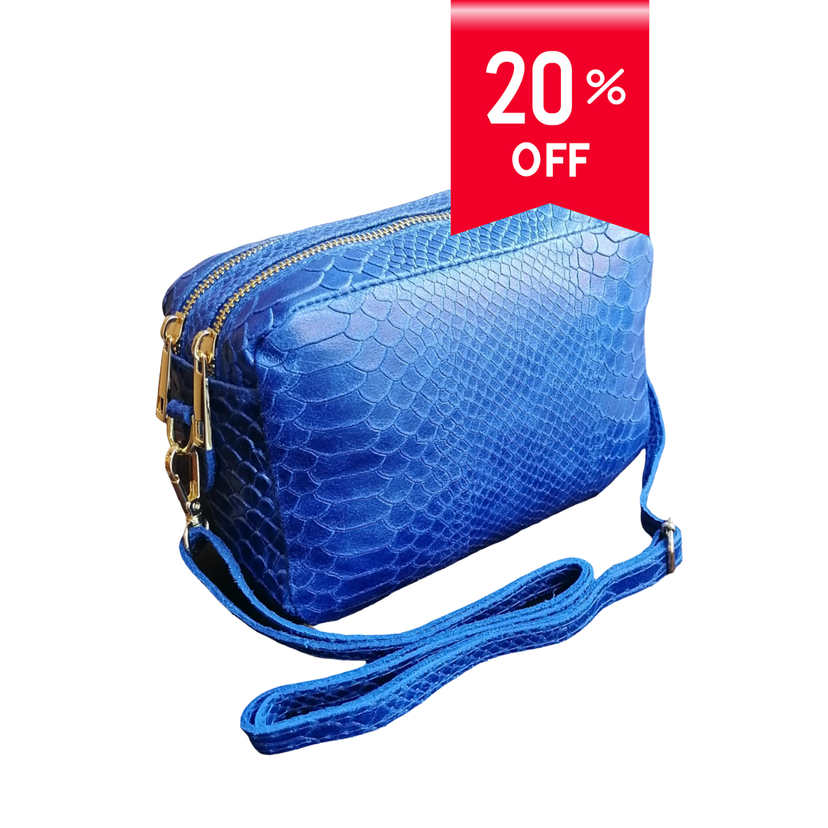 Borsa Pochette Doppio zip con Tracolla MADE IN ITALY