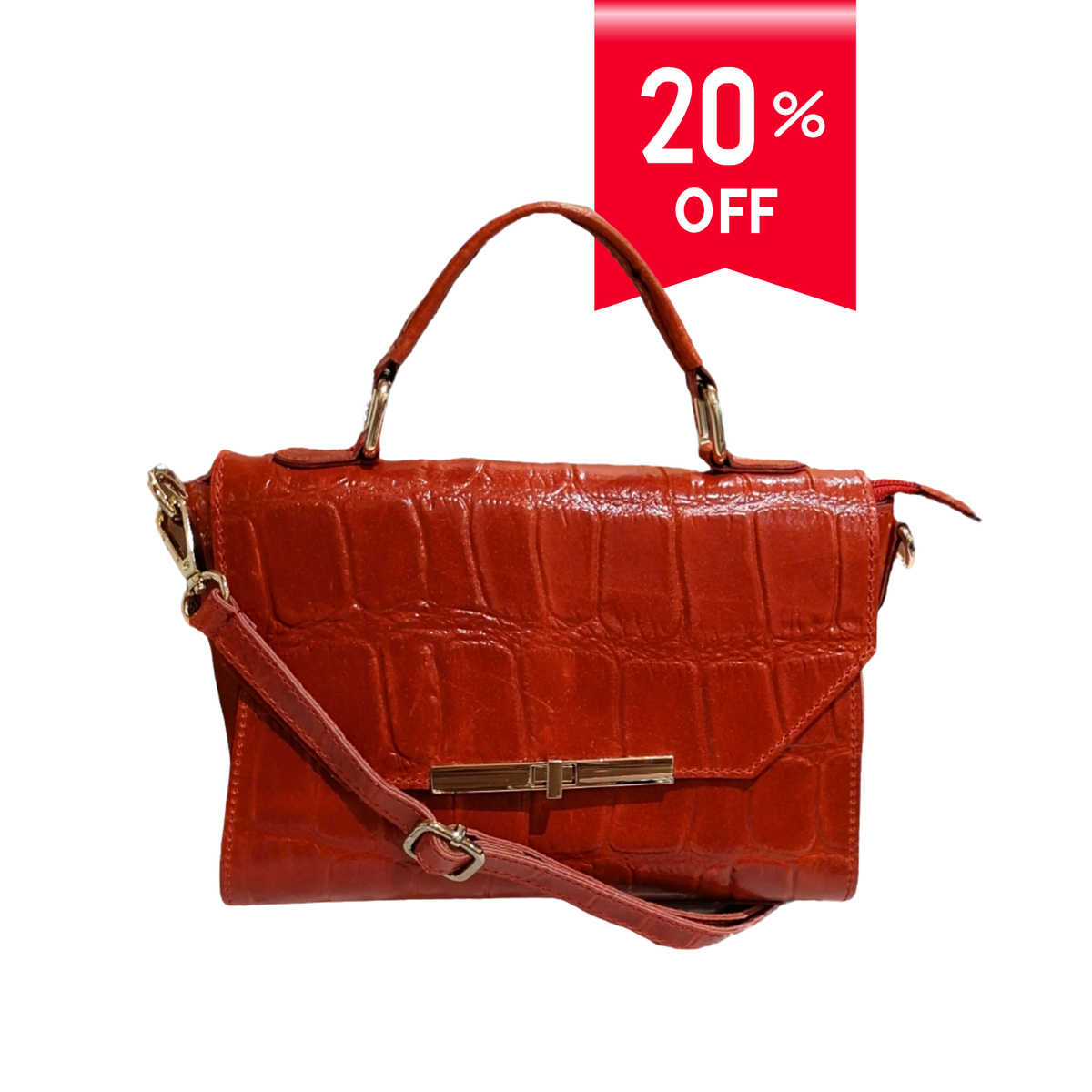 Borsa a Mano in Vera Pelle Stampata