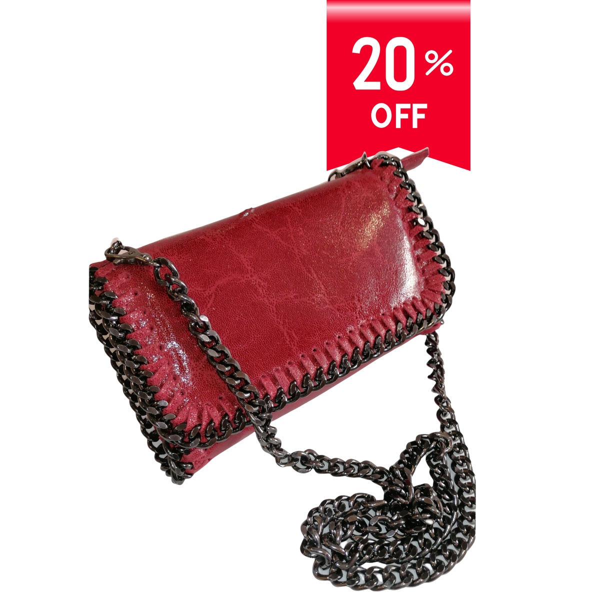 Borsetta Pochette in Vera Pelle con Catena