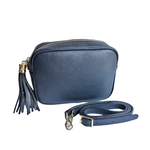 Pochette Saponetta con Frangia in Vera Pelle Dollaro