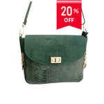 Borsa a Tracolla con 2 ciondoli in Vera Pelle Combinazione