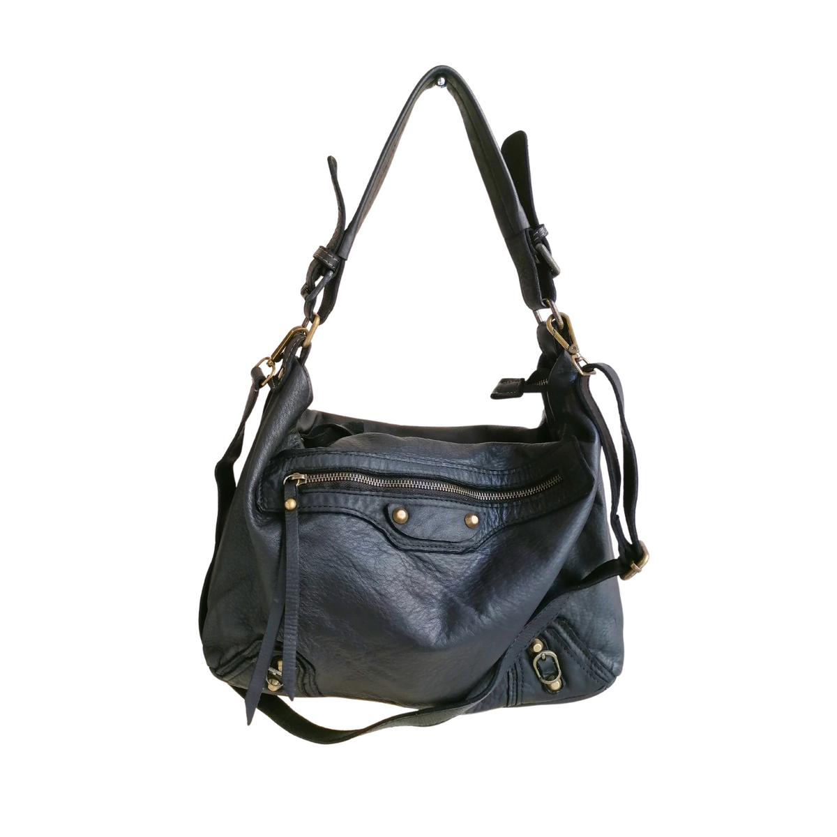 A Meta Prezzo! STOCK SS190 Hobo Cuoio Naturale Pelle Sauvage Stile Vintage