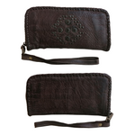 Portafoglio in Pelle Sauvage Morbida con Manico Borchie effetto Vintage