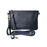 Bustina 18x25 cm Frangia con Manico in Vera Pelle Made in Italy