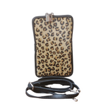 portacellulare cavallino leopardato piccolo zip acciaio