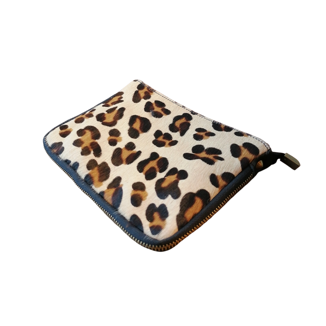 Pochette Zip in Vera Pelle Cavallino