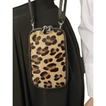 portacellulare cavallino leopardato zip acciaio