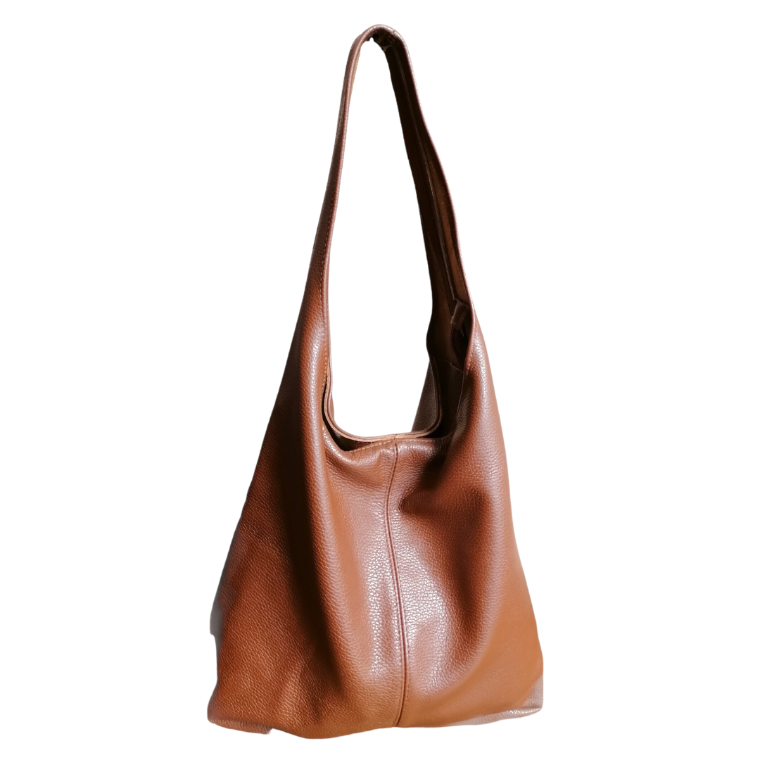 Hobo Bag in Vera Pelle DollaroMade In Italy