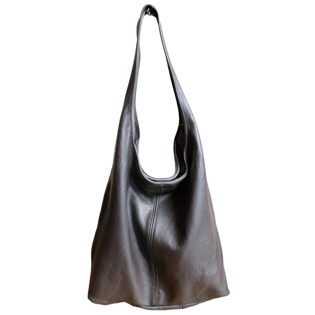 Hobo Bag in Vera Pelle DollaroMade In Italy