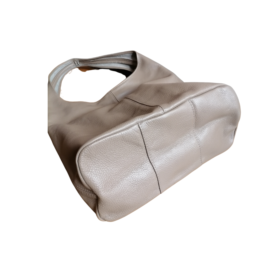 Hobo Bag in Vera Pelle DollaroMade In Italy