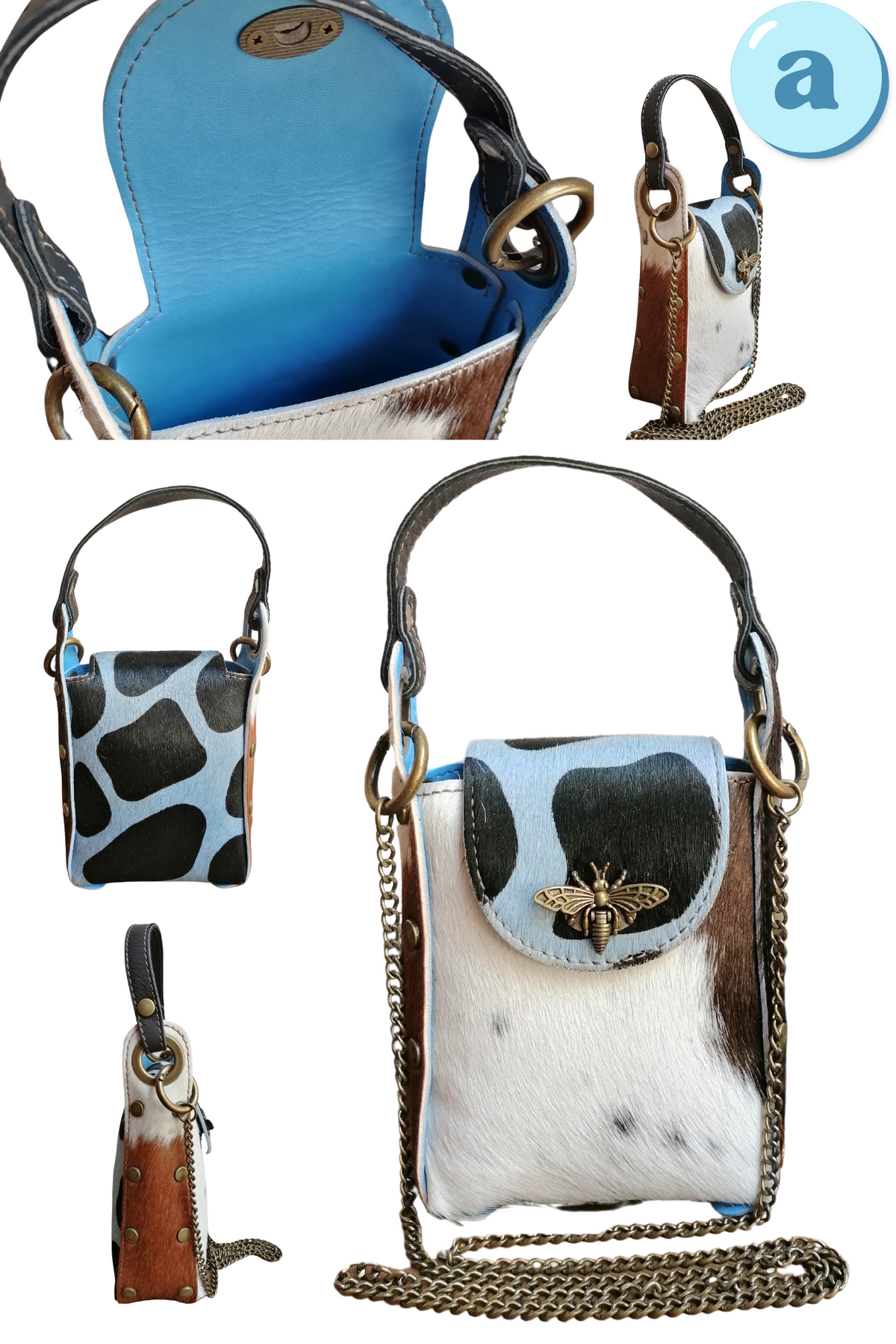 Bee Bag in Vera Pelle tipo Cavallino Made In Italy