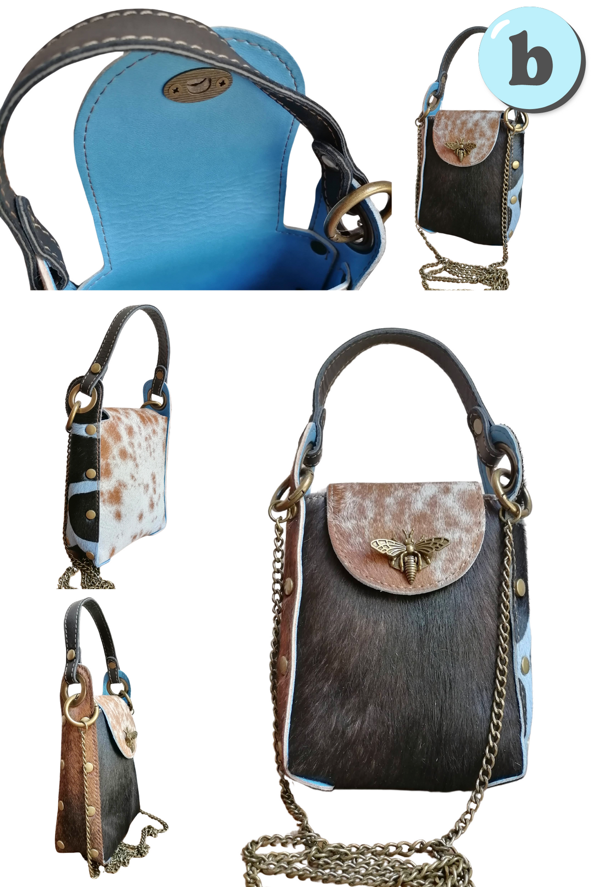 Bee Bag in Vera Pelle tipo Cavallino Made In Italy