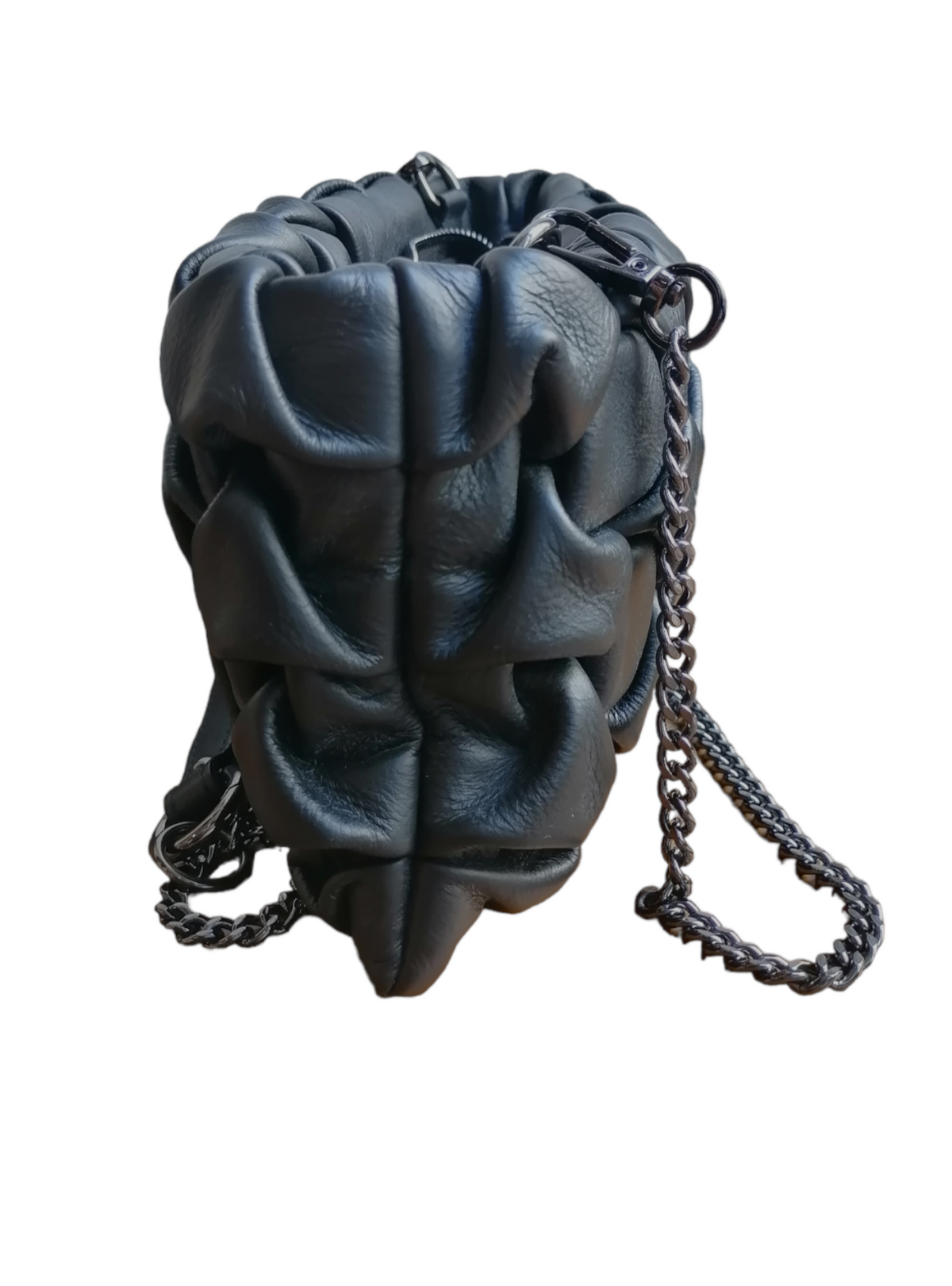 Borsa Ruvida in Vera Pelle Intrecciata Sauvage