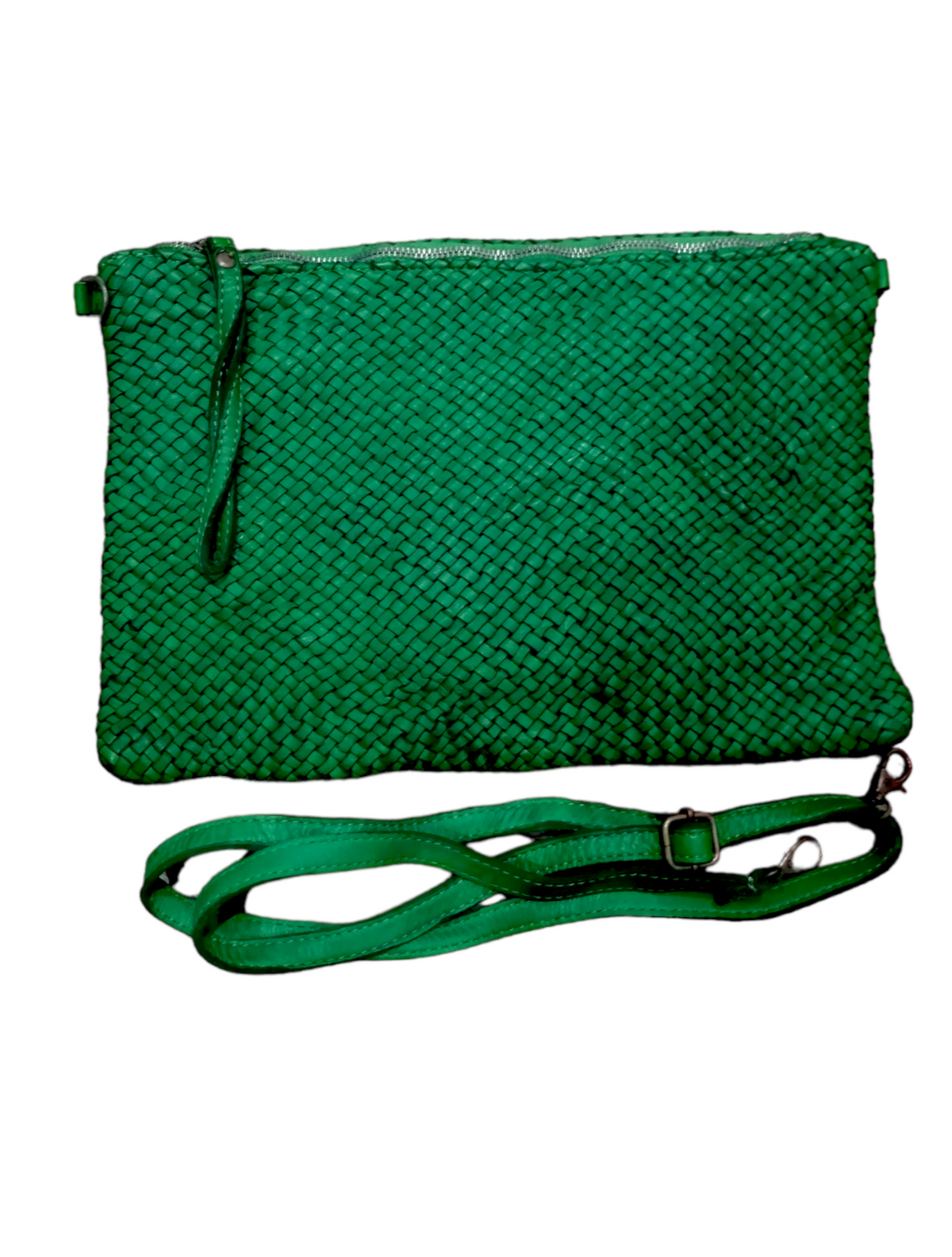 Tracolla Grande Intrecciata Fronte/Retro 23x35cm Vera Pelle Sauvage Vintage