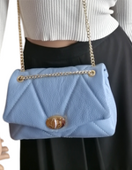 Borsa a Tracolla con Catena in Vera Pelle Imbottita