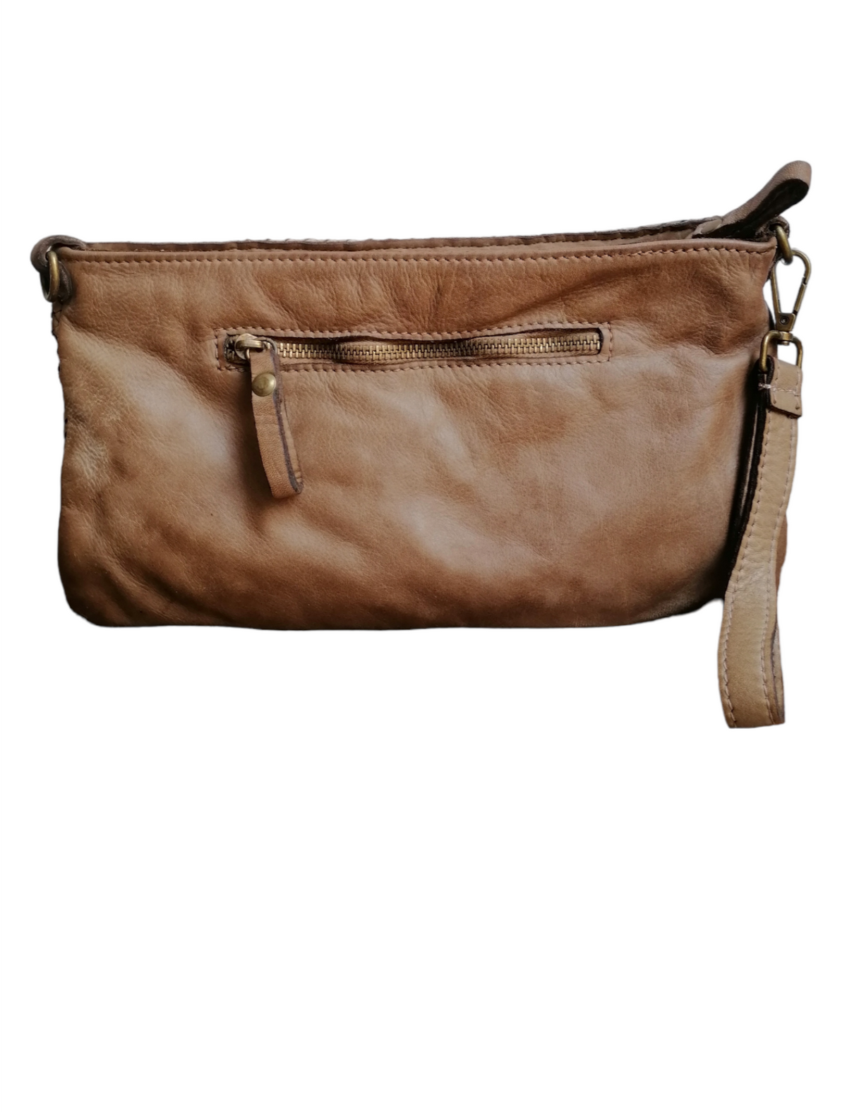 Tracolla Media Intrecciata 18x28cm Vera Pelle Sauvage Stile Vintage