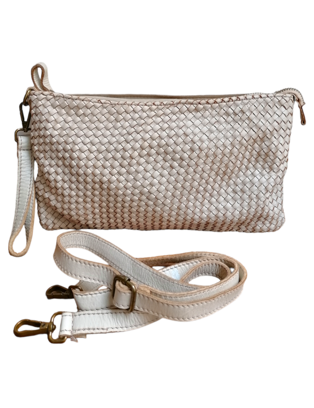 tracolla media intrecciata ecru