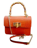 Borsa Vera Pelle Rigida Bambù Modello M