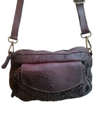 Tracolla con Tasca Vera Pelle Intrecciata Sauvage Vintage