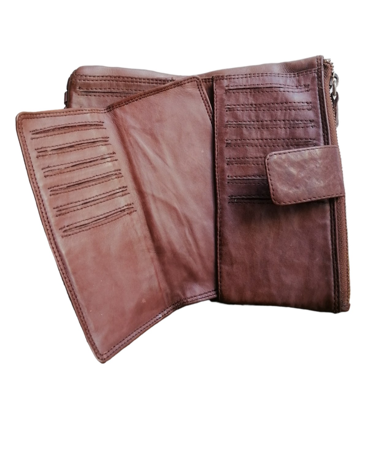 POFSS152 Portafoglio Morbidoin Pelle Sauvage Intrecciata Effetto Vintage