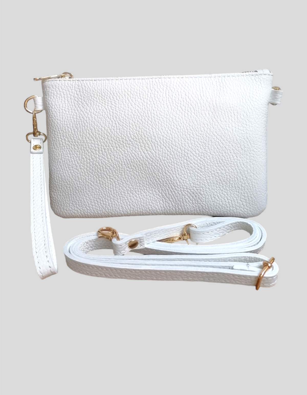 Bustina 15x23 cm Tracolla con Manico in Vera Pelle Made in Italy