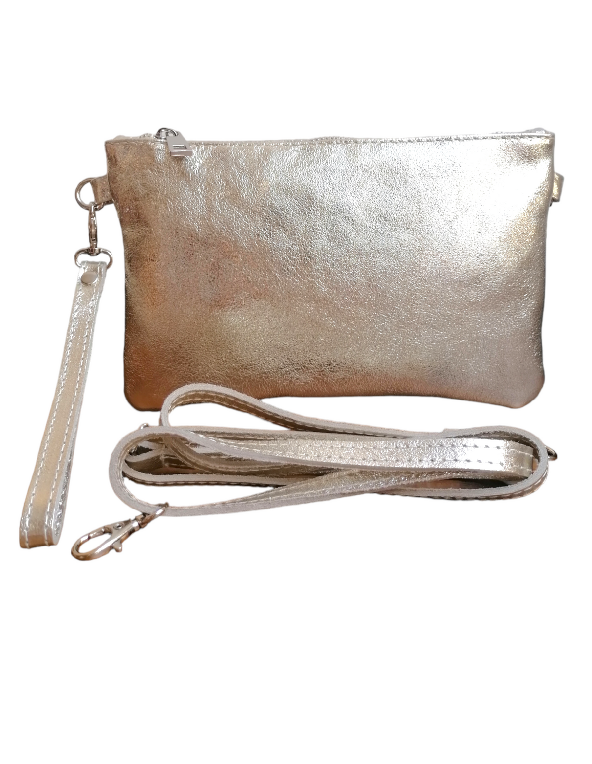 Bustina 15x23 cm Tracolla con Manico in Vera Pelle Made in Italy