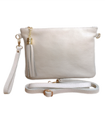 Bustina 18x25 cm Frangia con Manico in Vera Pelle Made in Italy