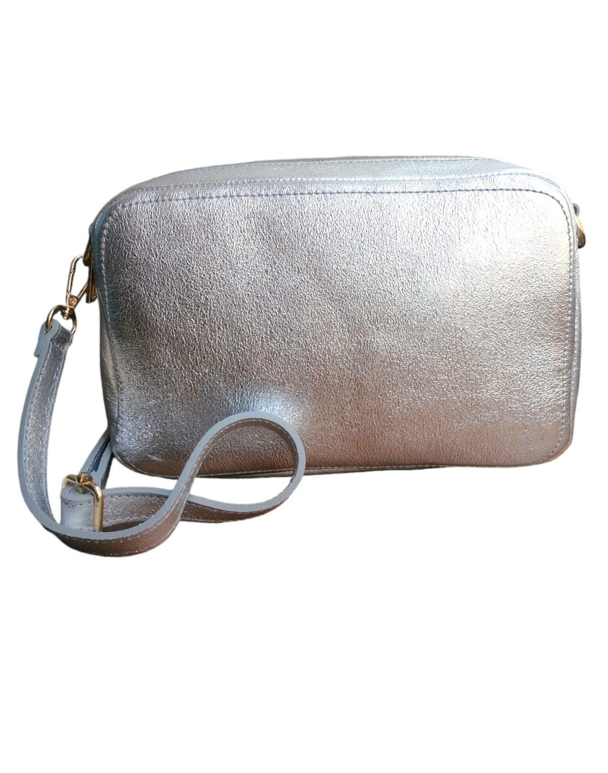 Borsa Large Doppio Zip in Pelle Dollaro MADE IN ITALY