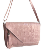 Pochette con Frangia in Vera Pelle Stampata