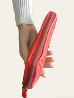 POFSS7505 Portafoglio Bifold a Cerniera in Pelle Intrecciata Effetto Vintage