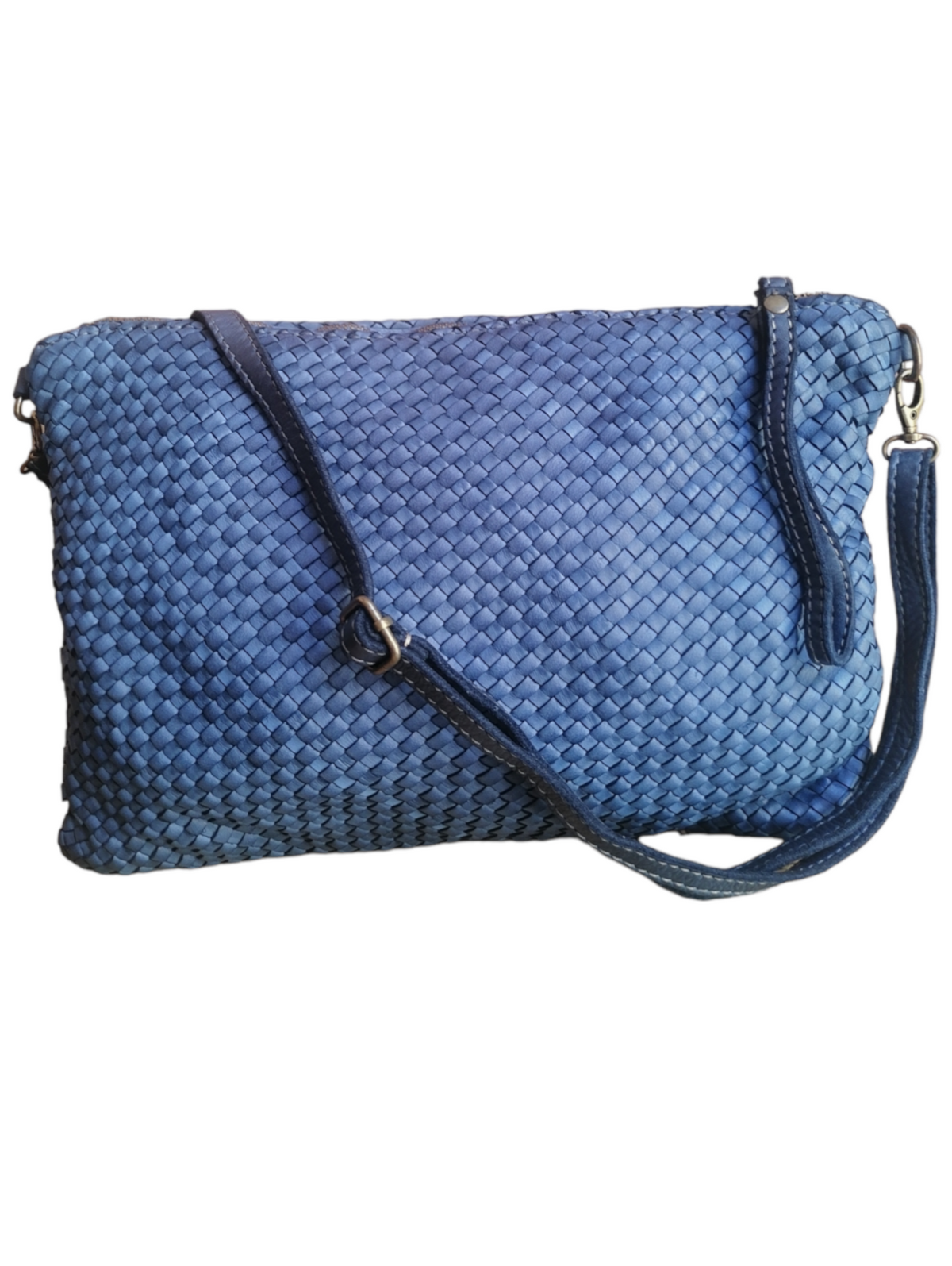 tracolla rande intrecciata blu jeans