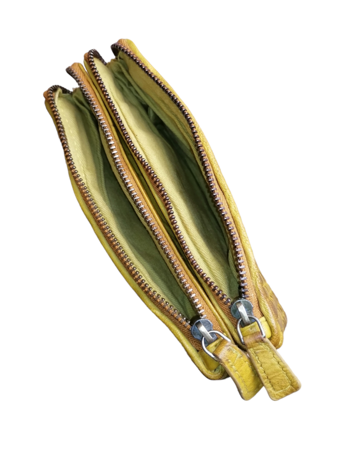 Offerta Portafoglio Due Zip 17x10 Vera Pelle Sauvage Intrecciata Effetto Vintage POFSS177-1035506