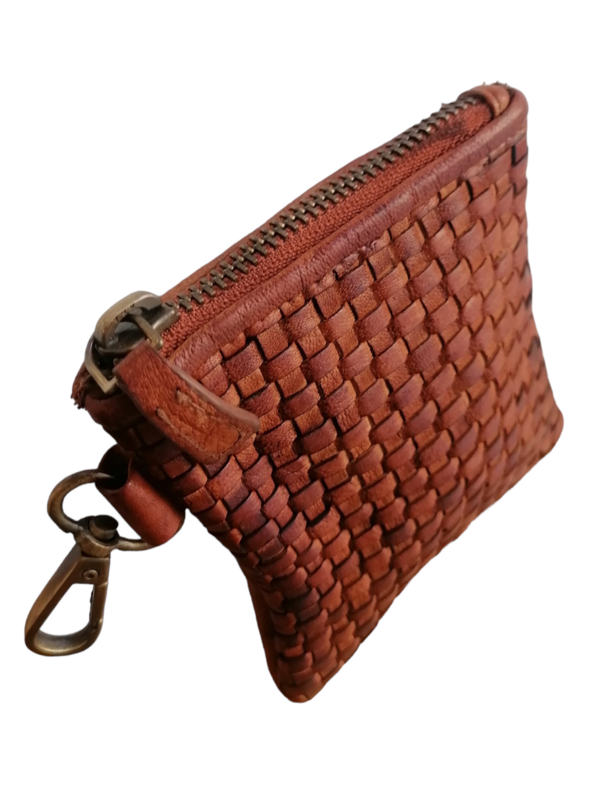 Portamonete in Vera Pelle Intrecciata Sauvage Unisex