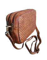 Tracolla Doppio Zip in Vera Pelle Intrecciata Sauvage | Stile Vintage