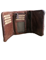 Portafoglio Trifold 15x10 Vera Pelle Sauvage Intrecciata Effetto Vintage POFSS178-1034