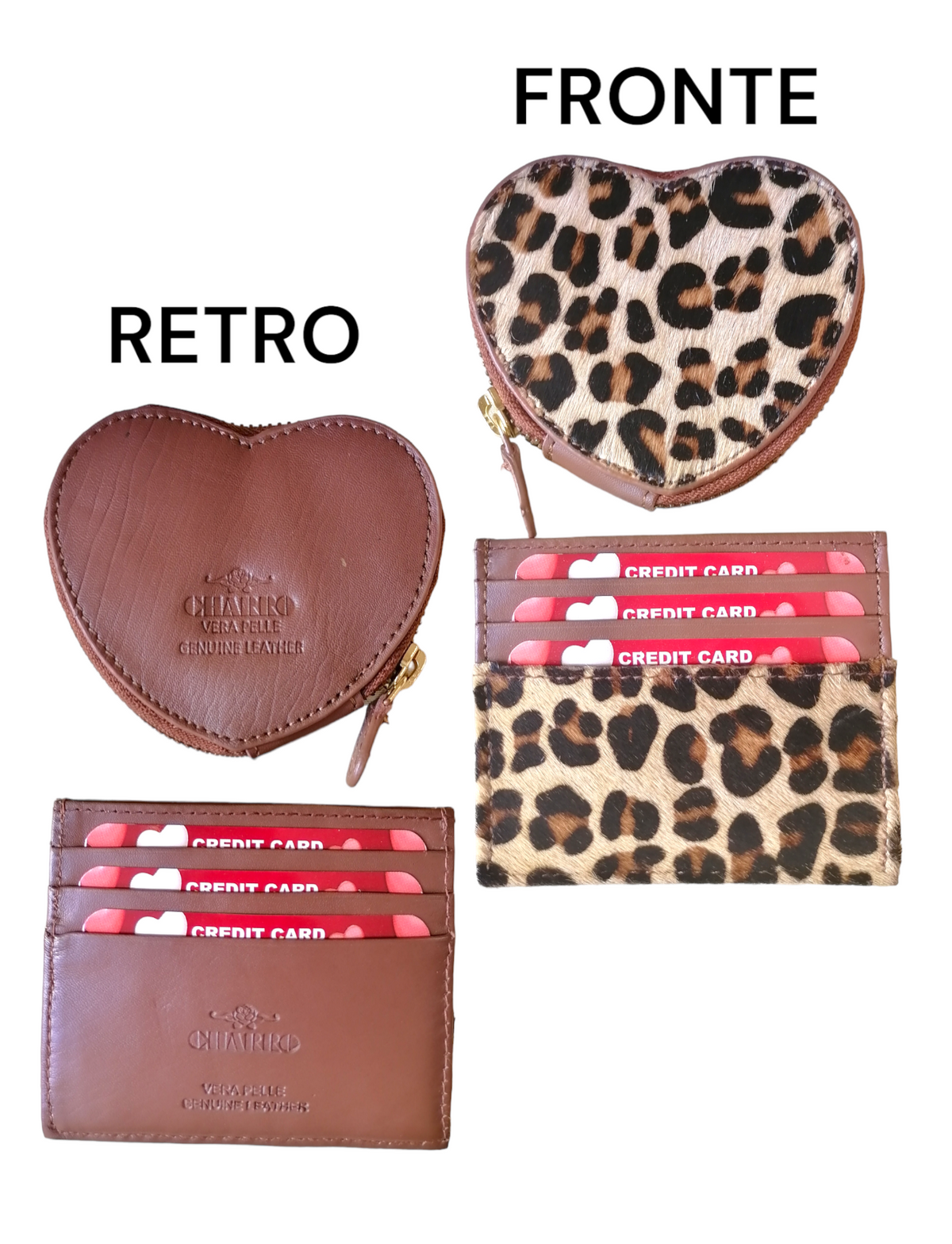 Set Regalo CHARRO in Vera Pelle Portamonete + Portatessere / Portachiave