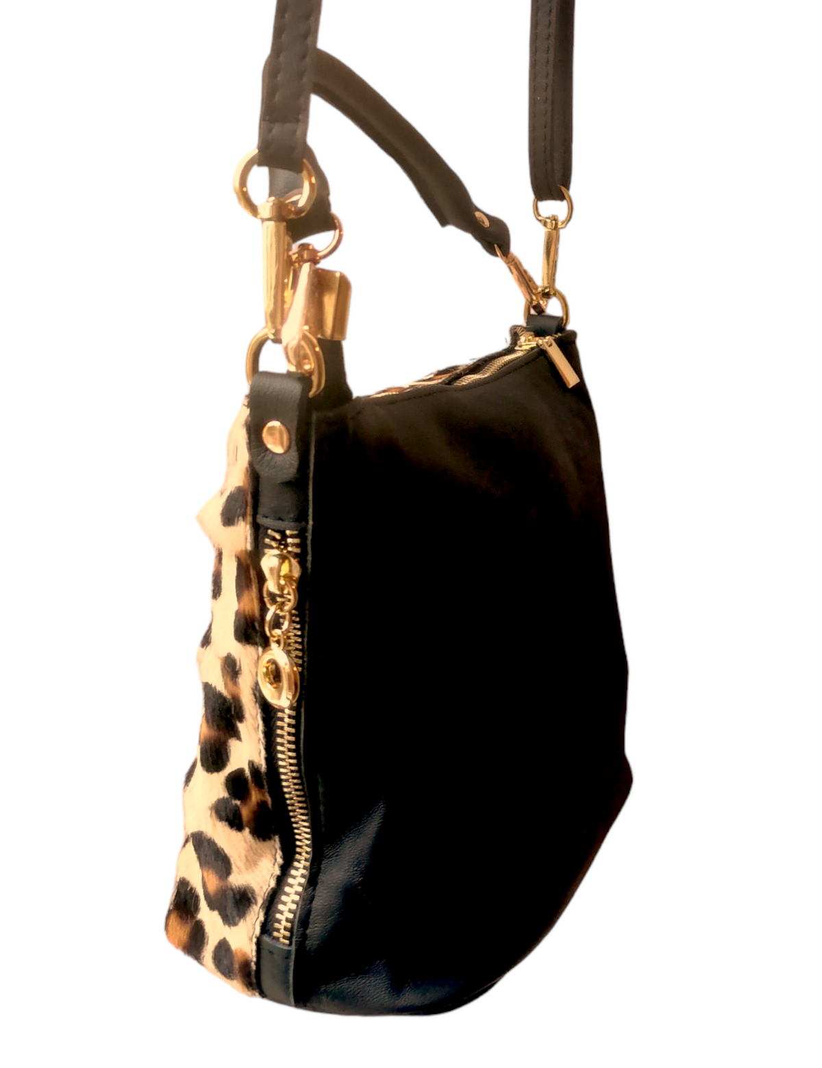 Secchiello con Tracolla in Vera Pelle tipo Cavallino Made In Italy