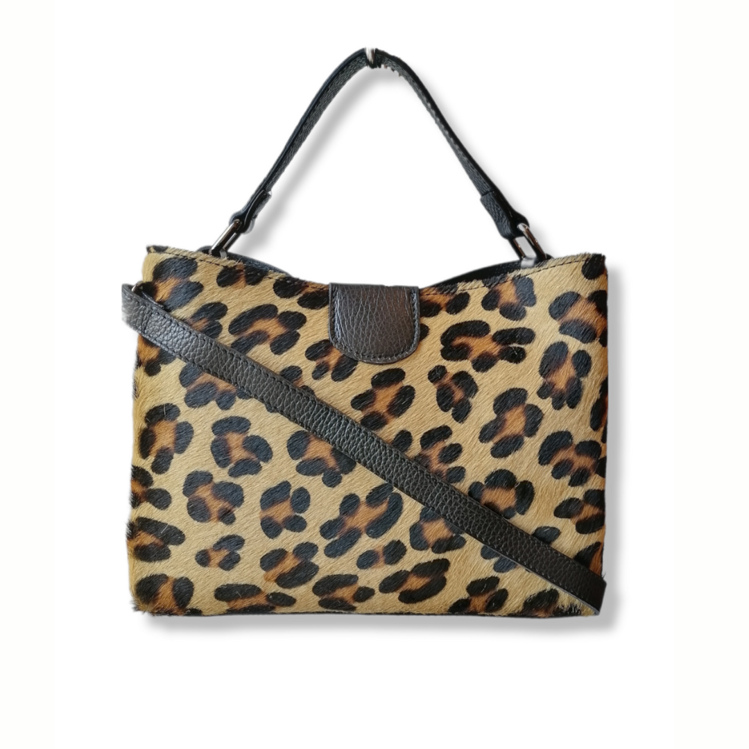 borsa rettangolare cavallino macurato leopardato macchi grandi